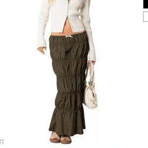NWT Edikted Tiered Scrunch Maxi Skirt
